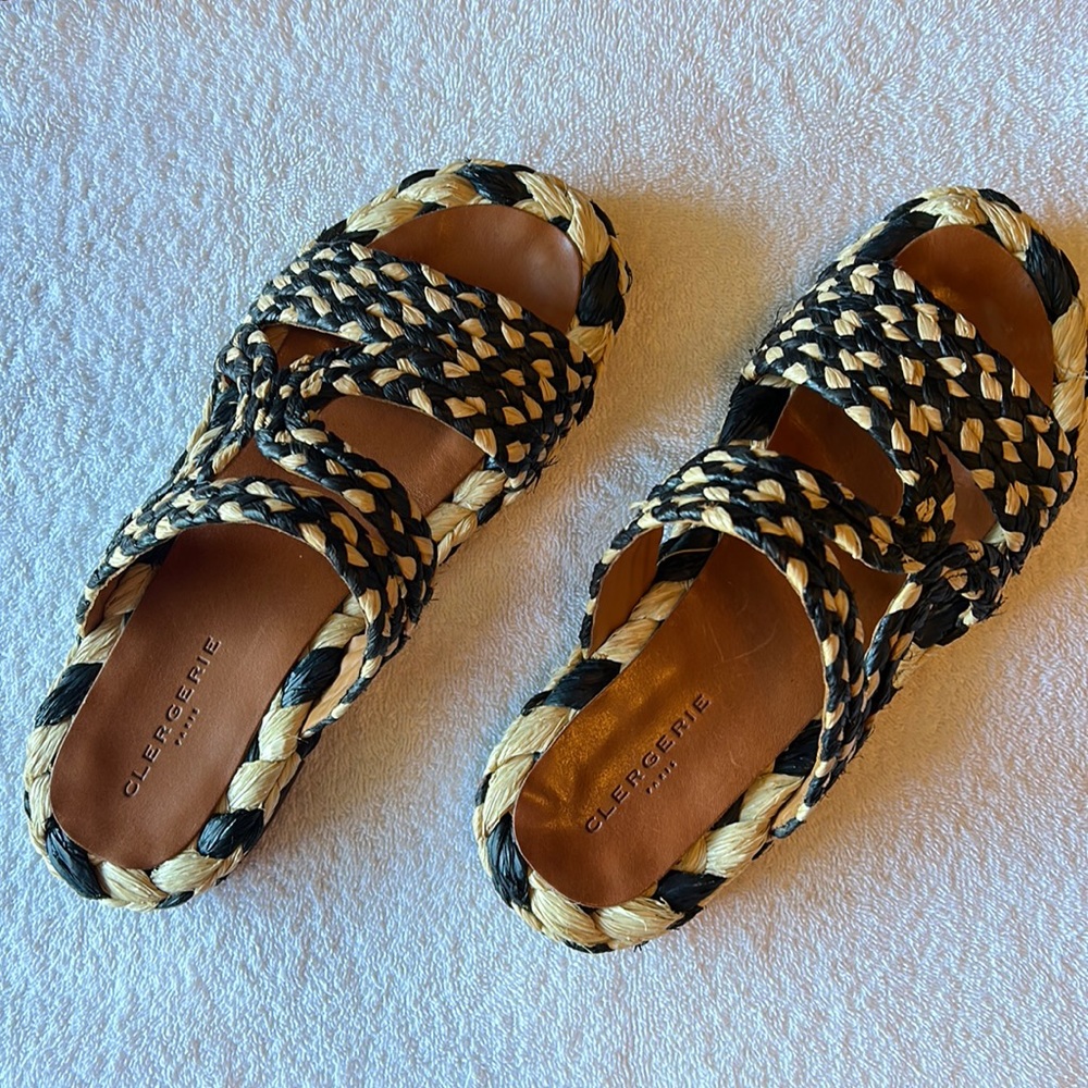 Clergerie Rafia flat sandals.